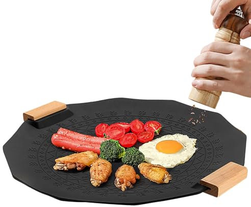Generisch Sartén multiparrilla, sartén con revestimiento antiadherente, sartén antiadherente para barbacoa – Placa de cocción individual, placa de cocina, placa de cocina, parrilla para ollas y pollo