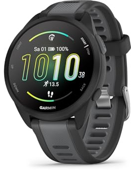 Garmin Forerunner 165, G010-N2863-20 GPS, Black/Slate Grey, WW (Renewed)