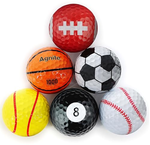 Funny Golf Balls, 6-Pack Colored Golf Balls - Fun Golf Gifts for All Golfers, Novelty for Kids & Dads, Cool Golf Accessories for Men Gift