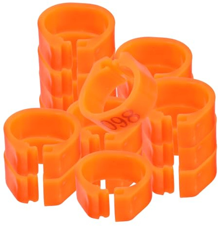 Toddmomy 100 Pezzi Anelli per Zampe di Piccoli Pollame e Pulcini in Pp Arancione Numerati 001-100 Riutilizzabili per Identificazione in Aviario e Fattoria