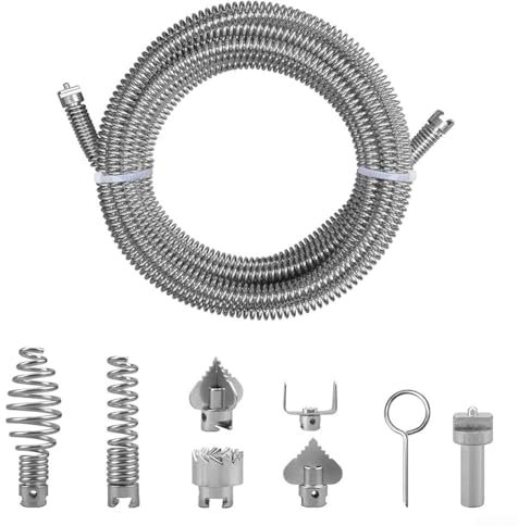 Outil de débouchage de tuyau efficace en spirale pour nettoyeur électrique avec construction et plusieurs types de coupe (B)