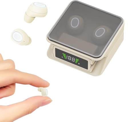 Invisible Mini Small Earbuds Wireless In Ear Headphones Bluetooth Hidden Earphones for Small Ears Buds ENC Noise Cancelling Tiny Soft Low-Profile Earbuds for Men Women Sleeping Work Sports Commuting