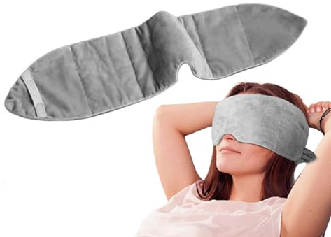 Weighted Eye Protection - Silky Velvet Layer, Memory Grain Inside, Secure Fit of Headband, Ergonomic Shape Design, Soothing Therapy Pillow | Ideal for Yoga Sessions, Air Travel or