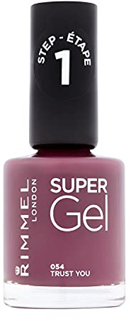 Rimmel Super Gel, 54 Trust You, Long-Lasting Nail Polish, Glazed Finish, Easy Application, Gel-like Manicure, Chip Resistant, Clean Formula, 12ml