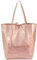 LeahWard Large Leather Hobo Shoulder Bag, Women's Genuine Italian Hand Made Leather Shoulder Bags, Soft Leather Handbags, A4 College School Work Business Bags (Rose Gold)
