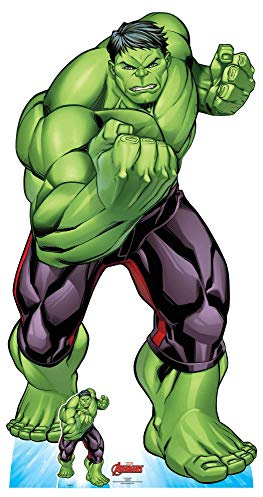 Star Cutouts SC1618 Hulk Avengers Pappaufsteller in Lebensgröße mit Mini – perfekt für Marvel-Fans, Partys und Veranstaltungen