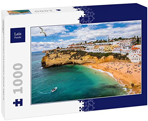 Lais Puzzle Fishing village Carvoeiro with beautiful beach, Algarve, Portugal 1000 pieces
