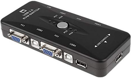 axGear Commutateur HDMI KVM 4 ports Auto Hotkey USB 2.0 avec 4 câbles de télécommande