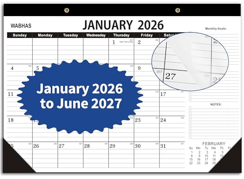 Desk Calendar 2026,January 2026 to June 2027,2026 Desk Calendar with to-do list,Calendar 2026-2027-18 Months,2026 Calendar 17 x 12 for Home or Office.