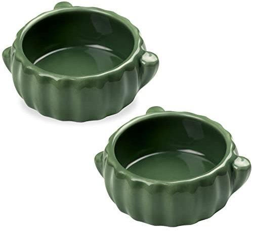 Bucatstate Hamster Napf Keramik, 2PCS Futternapf für Kaninchen, Meerschweinchen, Anti-Biss Hasen Napf, 9cm Dia Hamster Zubehör für Nagetier, Vogel