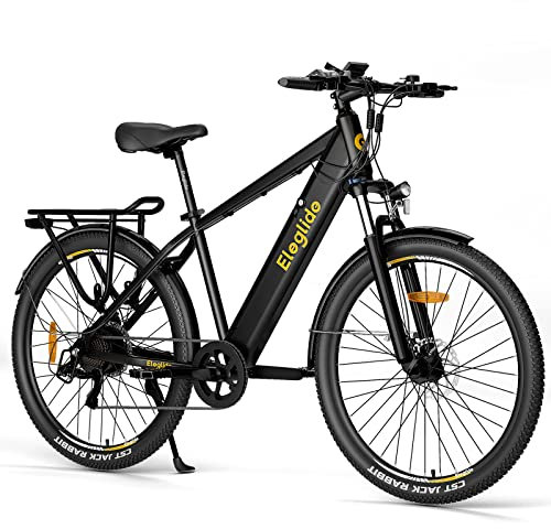 Eleglide E-Bike, T1 Elektrofahrrad 27.5'' Trekking E-Cityrad mit 13Ah Akku, 100KM Lang Range, 250W Motor, 7 Gäng E-Mountainbike für Damen und Herren, Doppelscheibenbremsen