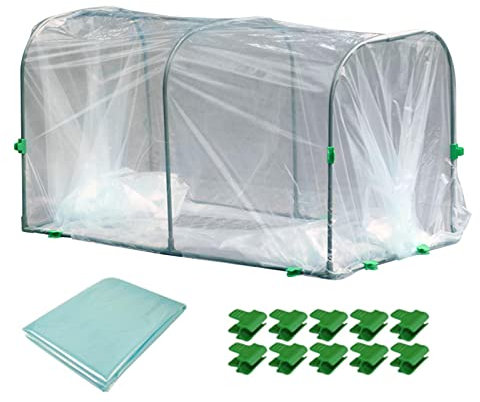 Tsuchiya Túnel de lámina - Neumático de invernadero para plantas, resistente al agua, cálido, para el cultivo de plantas, túnel de plantas para jardín, plantas, estacas de jardín