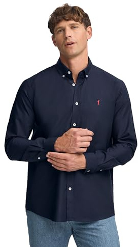 Polo Club - Camisa Oxford de Manga Larga para Hombre, 100% Algodón, Cuello con Botones Clásico, Regular Fit de Vestir y Casual.