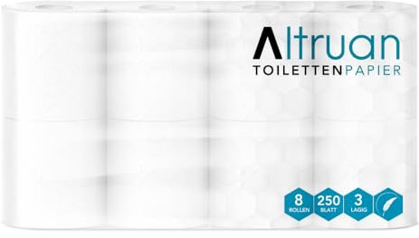 Meditrade Toilettenpapier, 3-lagig, weiß - 8 Rollen | Packung (8 Rollen)