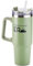 Thermobecher mit Strohhalm 880ml - Trinkbecher mit Deckel und Henkel 30oz - Edelstahl Isolierbecher Groß - Tumbler Thermo Becher mit Griff - Trink Reisebecher - Kaffeebecher to Go XXL (Grün)