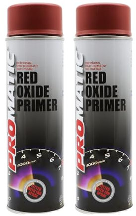 PROTOUCH 2x Promatic Red Oxide Primer Spray Aerosol, 500ml, Fast Drying, Corrosion Prevention, Easy Sanding