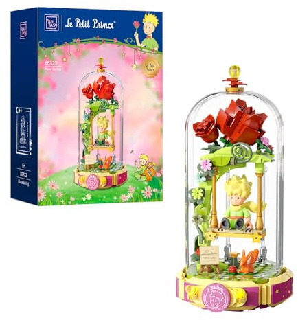 PAN TASY Le Petit Prince Building Block Set Rose Swing - Modèle de Collection, Création DIY, Vitrine Haute Transparence, Minifigurine, Décoration d'intérieur, Cadeau Parfait pour Adultes et Enfants