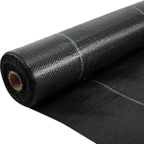 Jiubiaz Tessuto non tessuto per erbacce da giardino, 100 g/m², 100 x 5000 cm, permeabile all'acqua, resistente agli strappi e ai raggi UV, per giardino