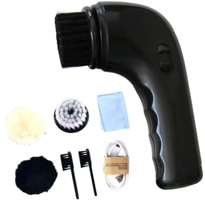Electric Shoe Cleaner Brush Portable for Sofa Automotive Seat Maintenance Bags, 1 Electric Shoe Polisher with Multiple Brush Heads for Home Travel Use