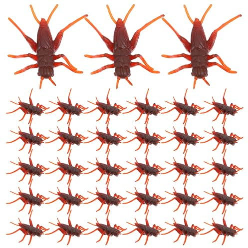ORFOFE 50 Pezzi Grilli Finti in Plastica Realistici, Set di Scherzi per Cricket Simulato, Accessori per Feste e Giochi Divertenti, Dimensioni Compatte e Materiale Sicuro