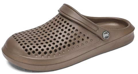Sabot De Jardin D'Été Homme Respirant Sandales Antidérapants Confortable Extérieur Perforés Clogs Léger Souple Intérieur Travail Piscine Plage Facile À Enfiler Mules