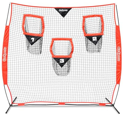 GoSports - Red de Lanzamiento de fútbol Americano (2,4 x 2,4 m), Color Rojo