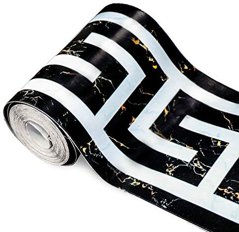 Soyizom PVC Moderne Tapete Bordüre Backsplash Selbstklebend Wand Bordüren intergrund Rand deko Stciker für Wohnzimmer Badezimmer Schlafzimmer Decortaive Fliesen Aufkleber Wandverkleidung Grenzen