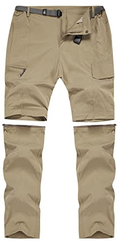 CARWORNIC Herren Wanderhose Zip Off Atmungsaktiv Abnehmbar Trekkinghose Sommer Outdoorhose Leichte Schnell Trockend Funktionshose wasserdichte Frühling Herbst Angelhose Kletterhose