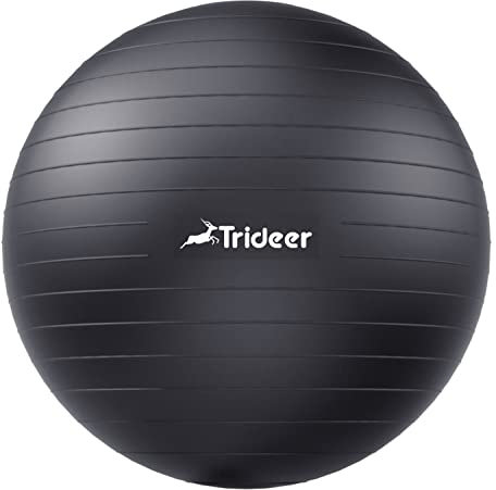 Trideer Dicker Gymnastikball Schwangerschaft, Pezziball, Anti-Burst Pilates Ball, 45-85 cm Sitzball Büro für Balance, Yoga als Fitness Kleingeräte und Balance Stuhl im Gym-Home-Büro