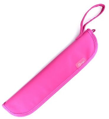 office box Flötenetui aus Textil, waschbar, mit verstärkten Kanten und Tragegriff, mit Reißverschluss und elastischem Innenraum für Reiniger, ideal für die Schule von Colorline., fuchsia, Flötenetui