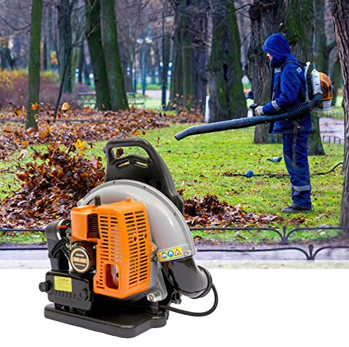 Souffleur de Feuilles à Dos à Essence 65CC 2 Temps, Souffleur Thermique avec Filtre à air Sac à Dos Confort des Feuilles pour Le Traitement. Déneigement en Hiver