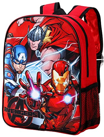 Marvel Avengers Kids Childrens Backpack School Rucksack Travel Bag Boys Girls with side mesh pocket Boys Girls Multicolour