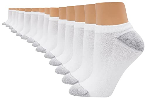 Hanes Womens Value Pack, No Show Soft Moisture-wicking Socks, Available In 10 And 14-packs, White - 14 Pack, 5-9 US