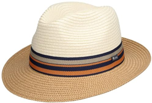 Lipodo Corinaldo Bogart Fedora Paper Straw Hat Colorful Ribbon Men Summer Made in Italy