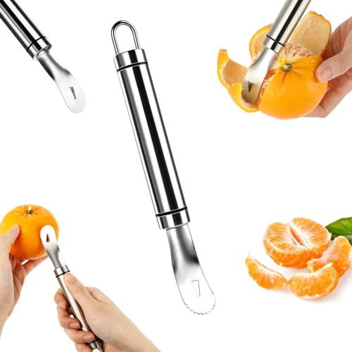 Zitronen Zester Schäler Orangen Schäler Edelstahl Apfelsinenschäler Kreative Zitronenschaber Metall Langer Griff Orangenschäler Zitrusschäler Einfacher Obstöffner Schälwerkzeug Für Zitrusfrüchte