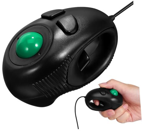 Gatuida Ratón USB Trackball Ergonómico Mini Ratón De Mano De Viaje Control Compatible Múltiples Sistemas Operativos
