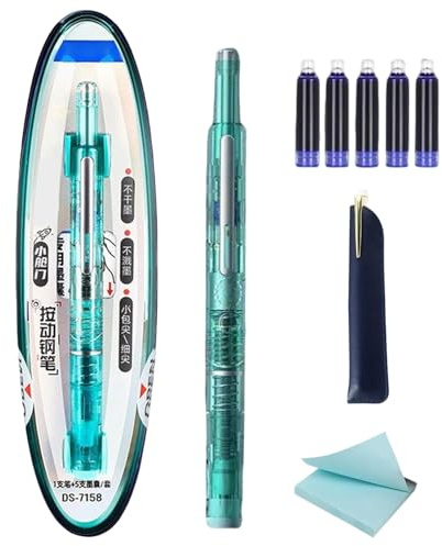 ClickTech Fountain Ballpoint Stylo de fontaine rétractable rechargeable pour croquis de graffitis Texte Doodling Journa