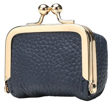 YANGSHINE Mini boîte à bijoux en cuir pour femme - Porte-monnaie vintage - Mini sac à bijoux en cuir pour boucles d'oreilles, collier et pièces de monnaie, bleu, Taille unique, Organiseur de sac