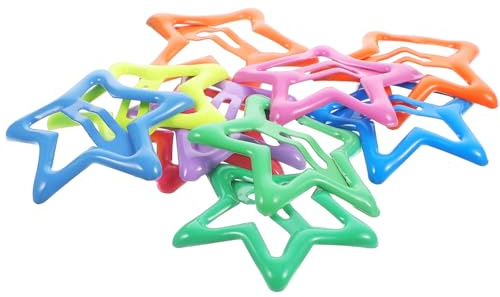 CIYODO Lot de 10 Pinces à Cheveux en Métal D'étoile, Clips pour Tout-petits Mixte Couleurs Brillantes, Accessoires pour Cheveux Filles Bébé, Barrettes Légères et Solide pour Usage