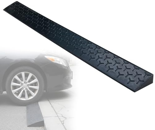 Gomma Rampa Auto, Rampe di Carico Antiscivolo, Capacità di Carico 1000 kg, per Garage Marciapiedi Auto Scooter e Biciclette(100x9x3.5cm/39x3.5x1.4in)