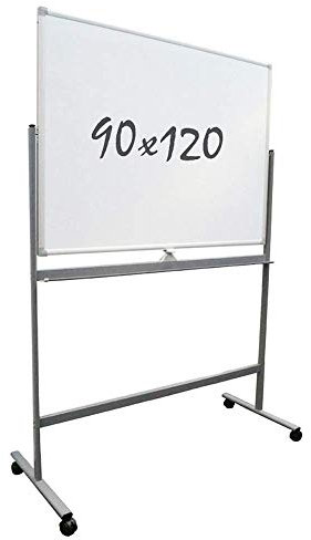 Vivol Magnetisches Whiteboard - Doppelte Oberfläche - Ständer auf Rollen (90 x 120 cm) - Weiß