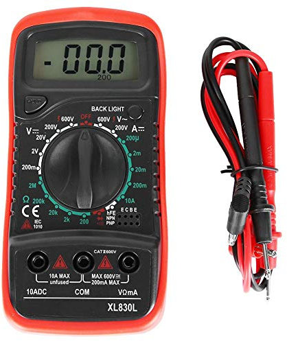 Multimètre Numérique, XL830L Multimètre Numérique LCD Portable Voltmètre Ampèremètre Ohmmètre de Poche Testeur de Tension de Courant AC/DC