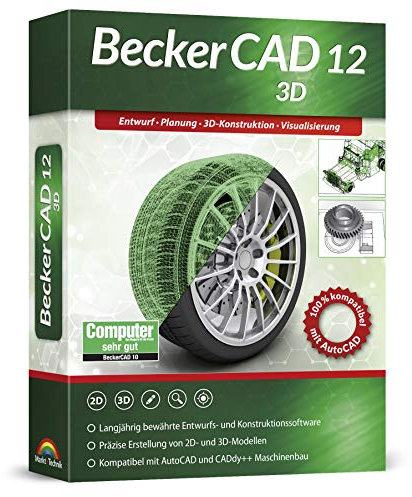 BeckerCAD 12 3D - CAD-Software und 3D-Zeichenprogramm für Architektur, Maschinenbau, Modellbau und Elektrotechnik - kompatibel mit AutoCAD - Programm für Windows 11, 10, 8, 7