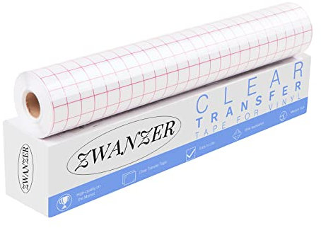 Zwanzer Transferfolie Plotter für Vinyl 30.5x610cm Übertragungsfolie Plotter Zubehör für Abziehbilder, Schilder, Fenster, Aufkleber