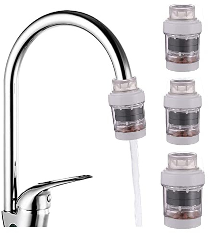 3 Pack Water Filter for Sink, Magnet Faucet Filter, Kitchen Faucet Water Filter, Activated Carbon Water Purification Filter, Faucet Mount Filters Suitable for Standard Faucet