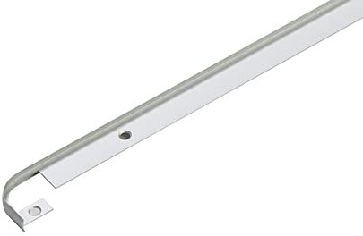 Cezar Barre d'extrémité pour plan de travail en aluminium - Bandes fendues - Avec trous - Hauteur : 28 mm - Longueur : 0,62 m - Argenté