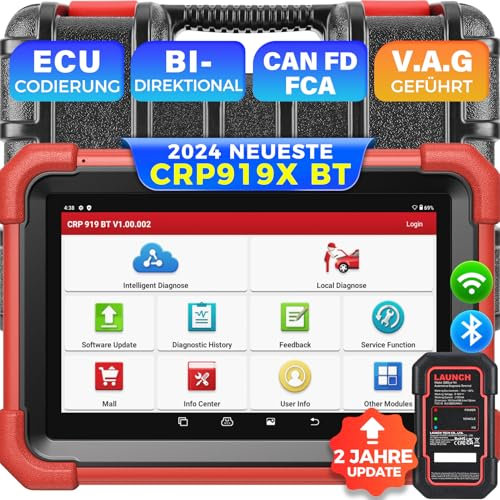 LAUNCH X431 CRP919XBT Elite OBD2 Scanner, 2025 Wireless Bidirectional Scan Tool, ECU Coding, FCA AutoAuth, 2 Years Free Update, V.A.G Guided, 37+ Services, All System Diagnostic Scanner, CANFD DoIP