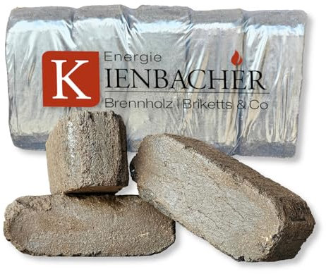 60kg Torfbriketts Torfkohle Naturkohle in Paket Braunkohle Gluthalter Dauerbrenner Kamin Ofen Brenn Holz Heiz Kohle Brikett | Energie Kienbacher (60kg)