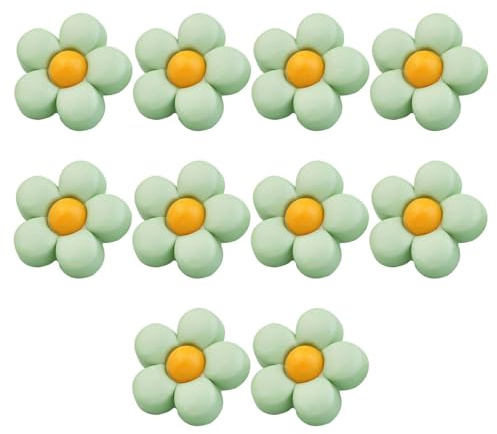 10 Stycken Plastknappar Knappar Barn, Barnknappar Babyknappar Blomknappar För Flickor Och Pojkar-grön+gul-18mm