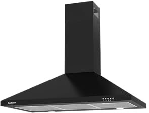 Corberó - Campana Decorativa Pirámide 90 cm | KURAMATHI960B | Caudal 621,71 m3/h | 165W | 3 Velocidades | 2 Filtros de Aluminio | Filtro de Carbon | Eficiencia Energética A, Negro